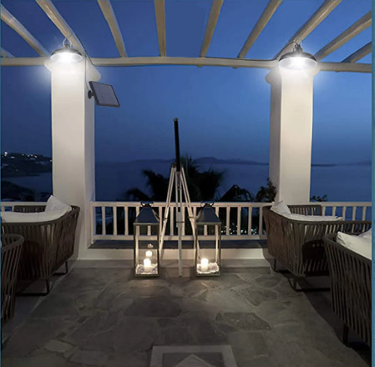 Lámpara colgante con 2 lámparas LED, AURA 02 (control remoto), cables de 5 mts